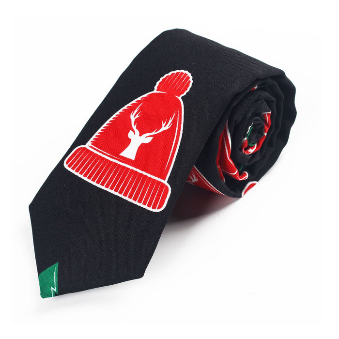 Nordic Style Cartoon Pattern Polyester Silk Print Christmas Tie