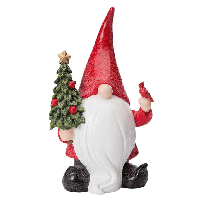 White Beard Resin Decoration Santa Claus Holds Christmas Tree