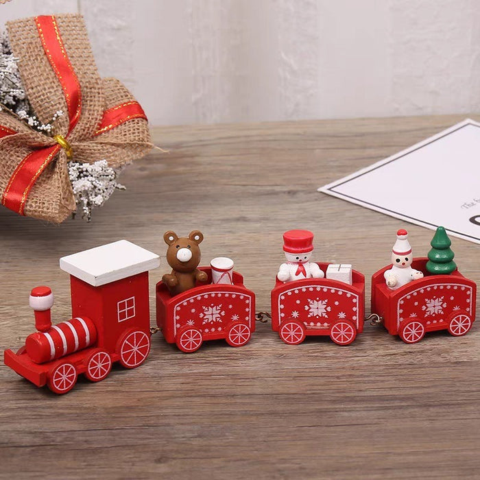 Christmas Decorations Christmas Wooden Small Train