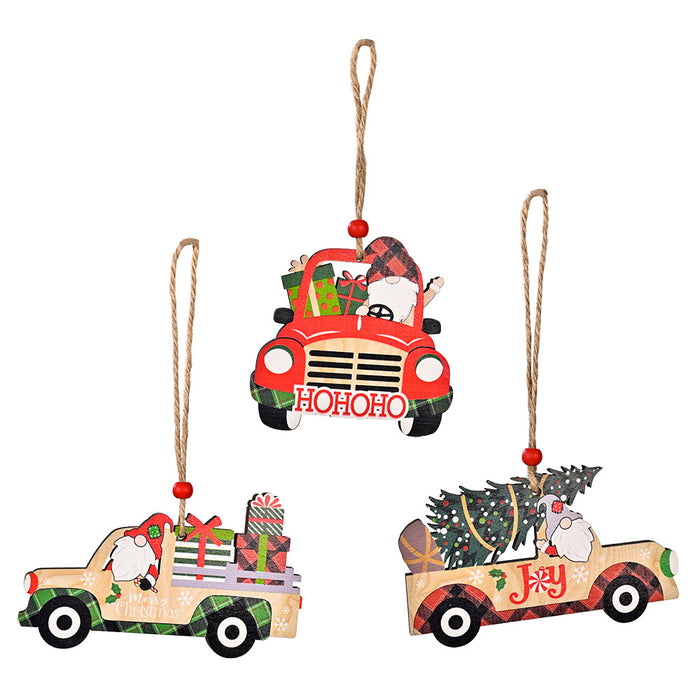 New Christmas Wood Car Pendant