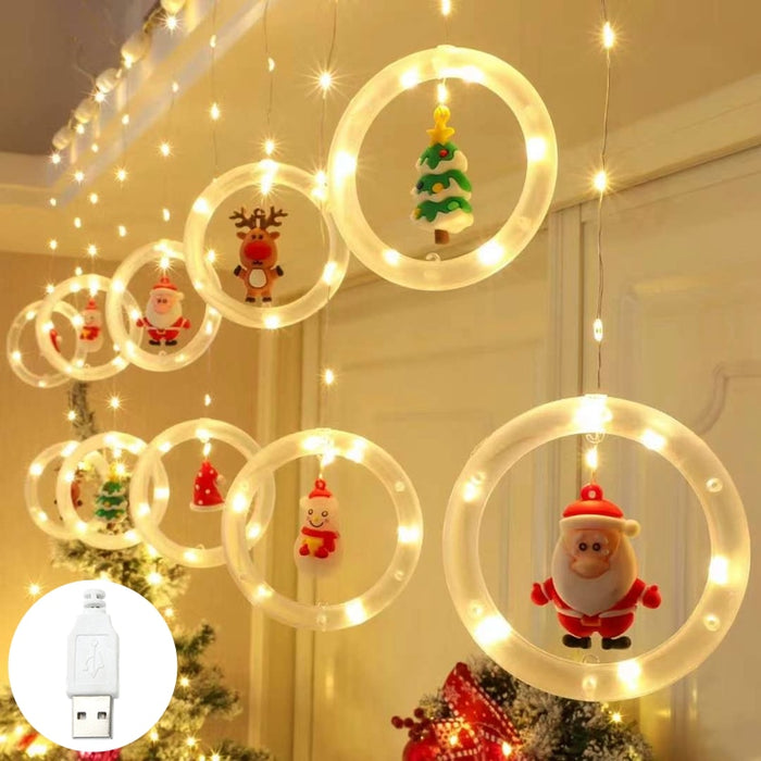 Merry Christmas Santa Claus LED Curtain Light