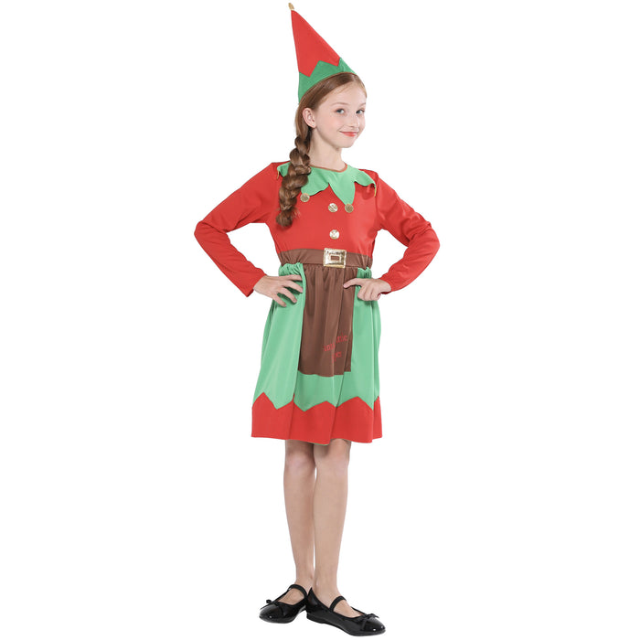 Festive Home Atmosphere Party Costume Christmas Elf Combination