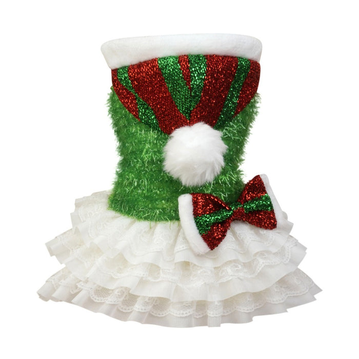 Christmas Cross border Pet Dog Clothes Christmas Atmosphere Hooded Cake Skirt