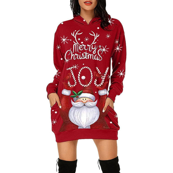 New Winter Women's Christmas Hoodie Skirt