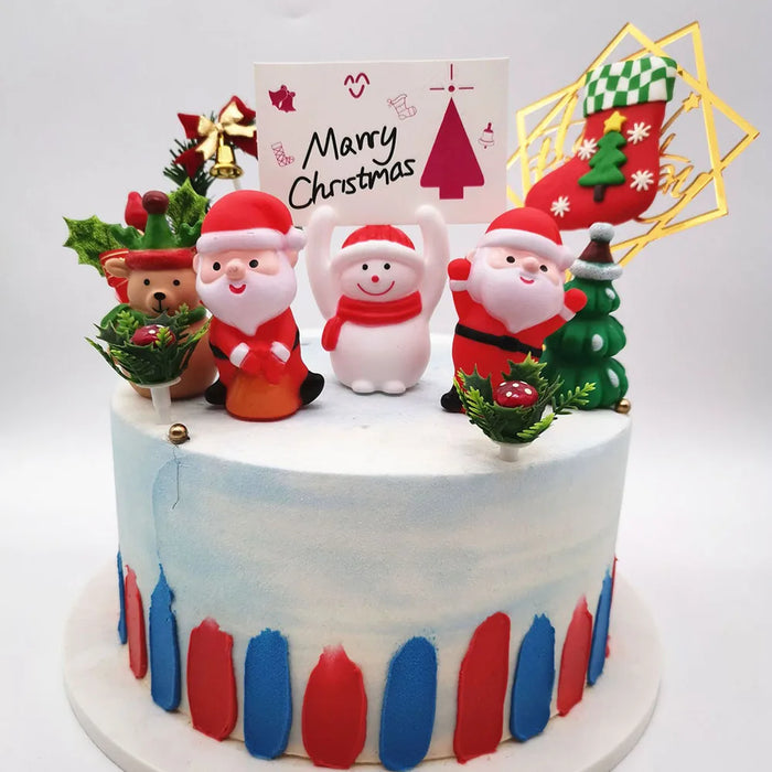 Christmas Santa Figurine Kids Toys Cake Decoration Snowman Sika Deer Doll Christmas Tree Children's Birthday Gift Props