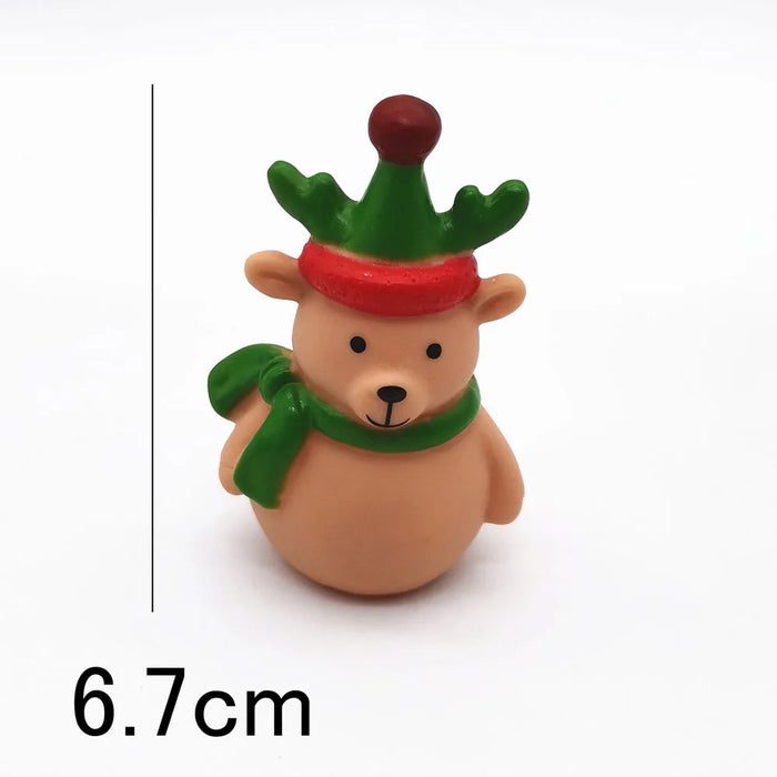 Christmas Santa Figurine Kids Toys Cake Decoration Snowman Sika Deer Doll Christmas Tree Children's Birthday Gift Props