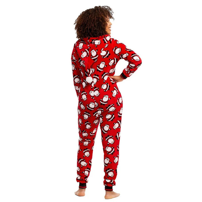 Christmas  Family Matching Xmas Santa Printed Zipper Sleepwear