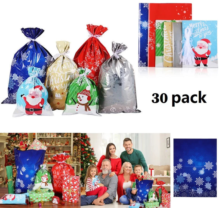 30PCS Drawstring Gift Bags Christmas Party