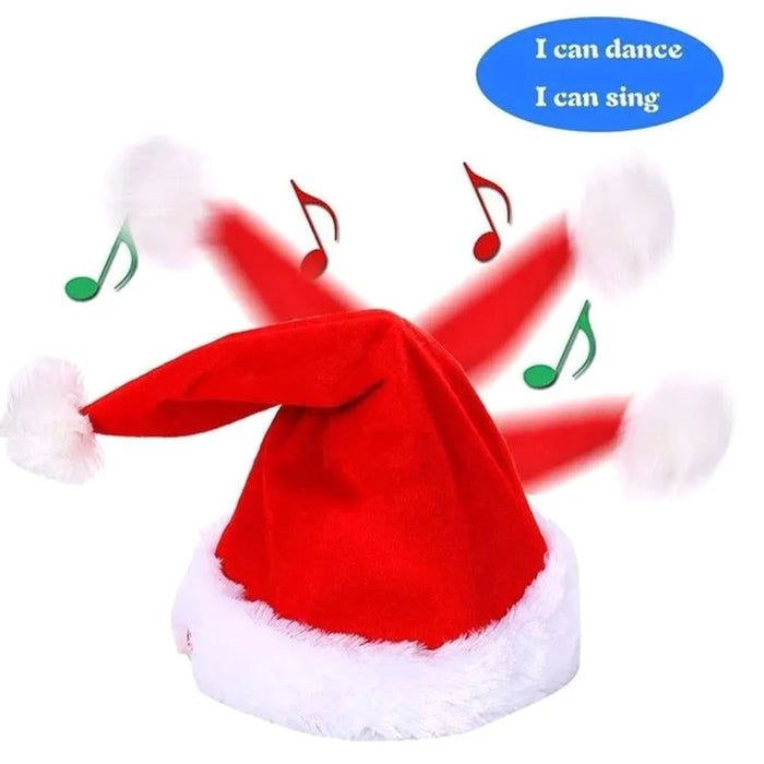 Merry Christmas Singing Dancing Moving Santa Hat Funny Hat Xmas Gift For Child New Year Cap Merry Christmas Decoration Xmas Cap