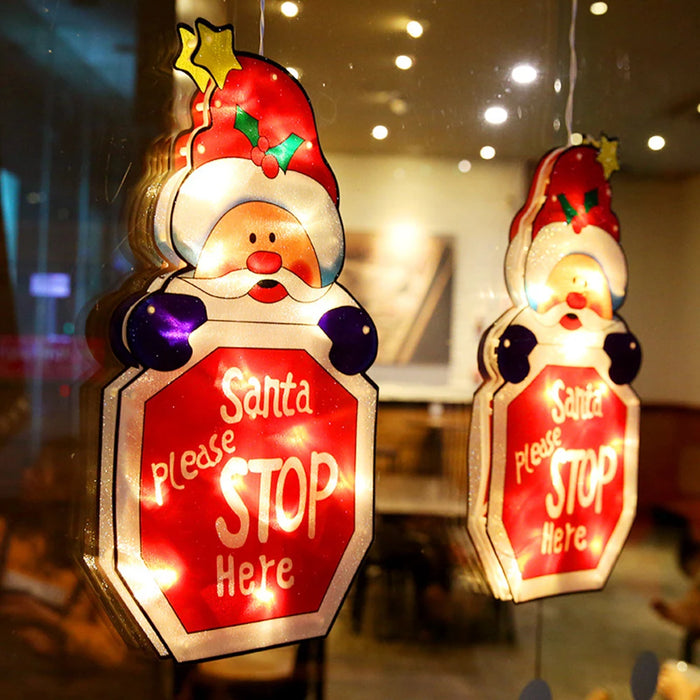 Santa Claus Led Suction Cup Window Hanging Lights