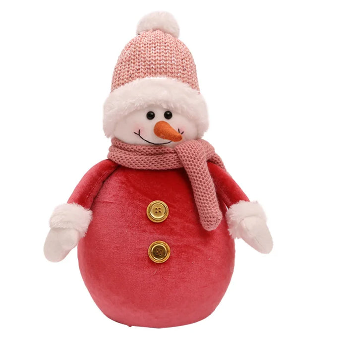 New Cute Christmas Doll Pink Santa Claus Knit Cap Snowman Toys Xmas Figurines Christmas Gift for Kid Xmas Tree Ornaments