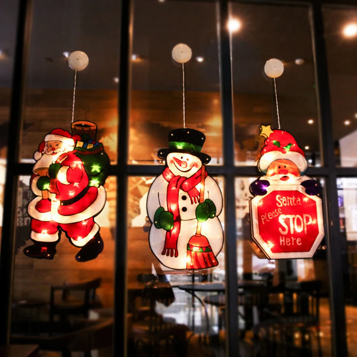 Santa Claus Led Suction Cup Window Hanging Lights