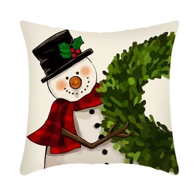 Linen Merry Christmas Pillow Cover 45x45cm