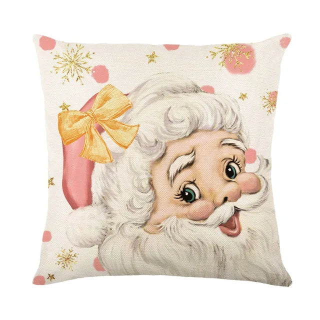 Linen Merry Christmas Pillow Cover 45x45cm