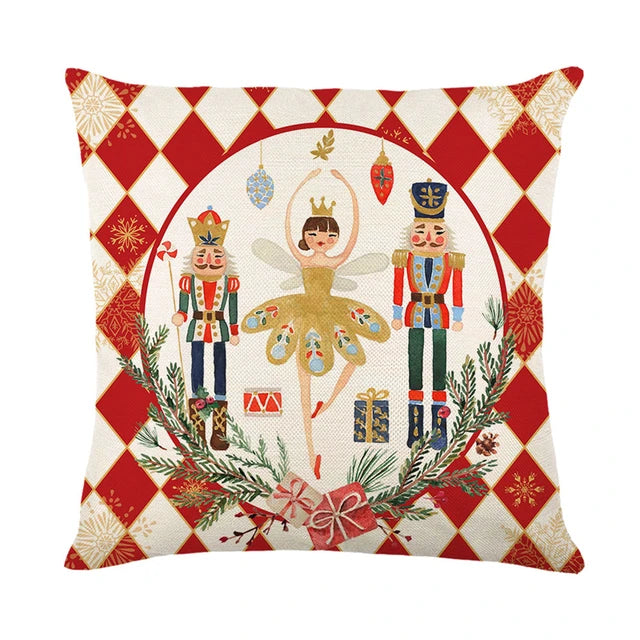 Linen Merry Christmas Pillow Cover 45x45cm