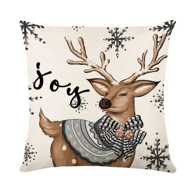 Linen Merry Christmas Pillow Cover 45x45cm