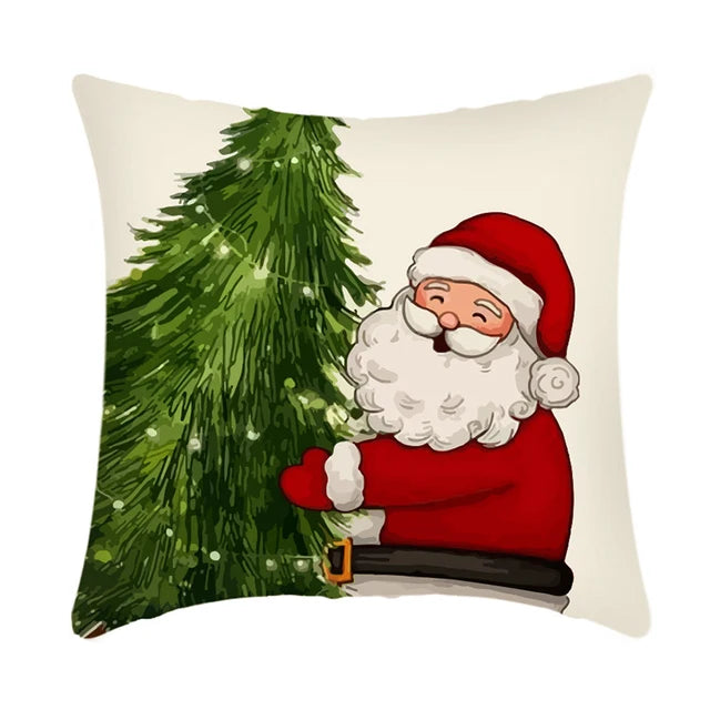 Linen Merry Christmas Pillow Cover 45x45cm