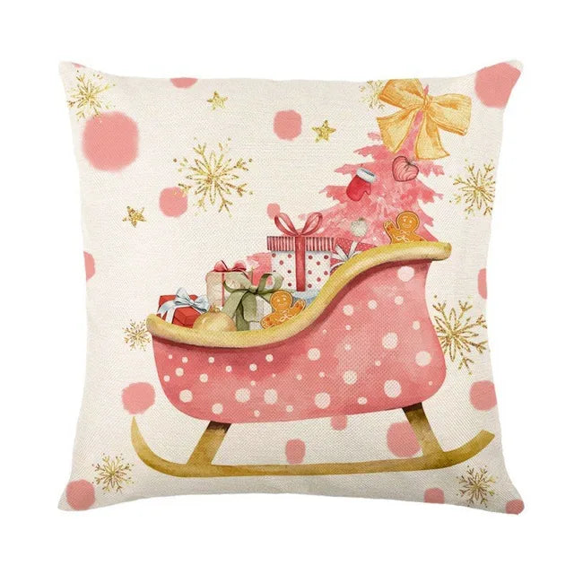 Linen Merry Christmas Pillow Cover 45x45cm