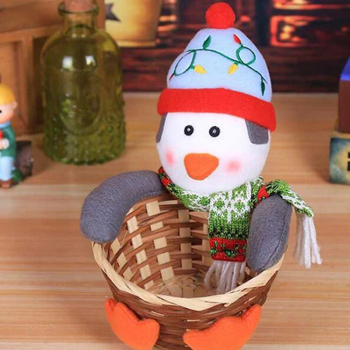 Merry Christmas Candy Storage Basket Santa Claus Storage Basket