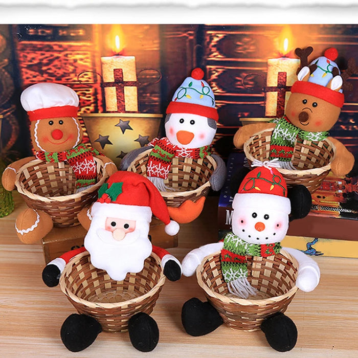 Merry Christmas Candy Storage Basket Santa Claus Storage Basket