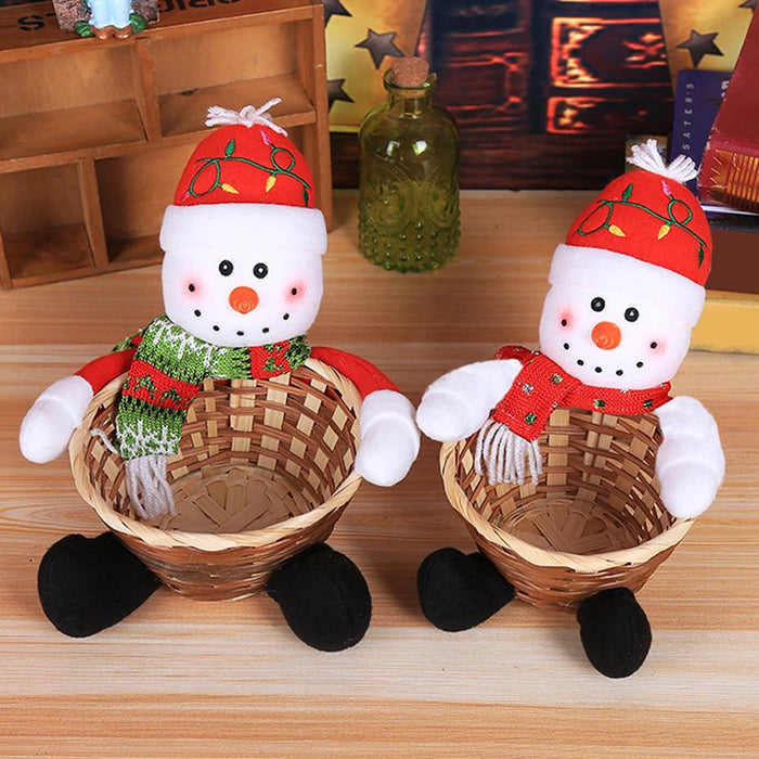 Merry Christmas Candy Storage Basket Santa Claus Storage Basket