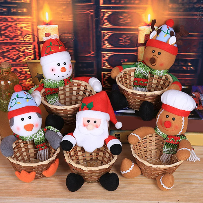 Merry Christmas Candy Storage Basket Santa Claus Storage Basket