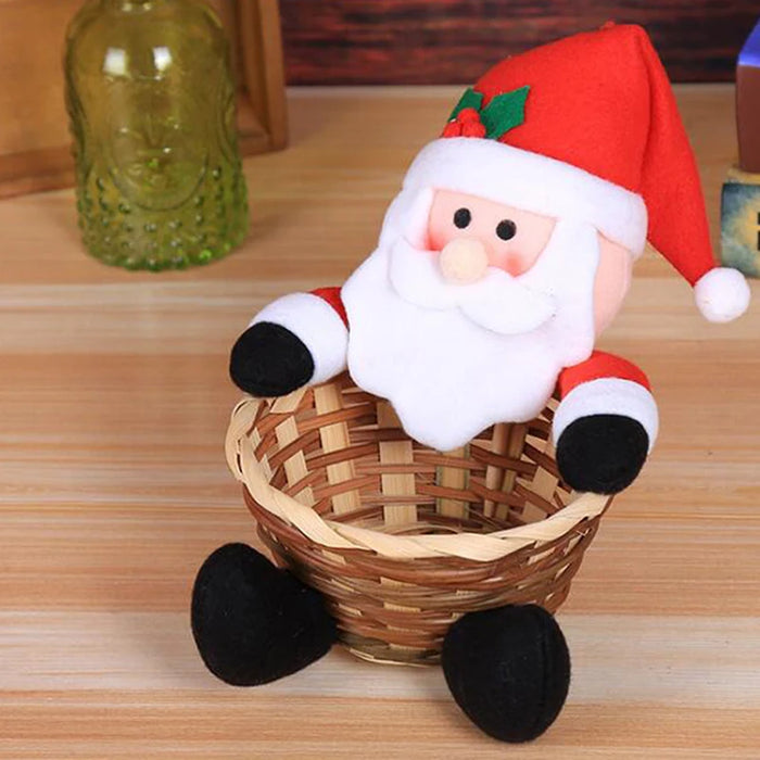 Merry Christmas Candy Storage Basket Santa Claus Storage Basket