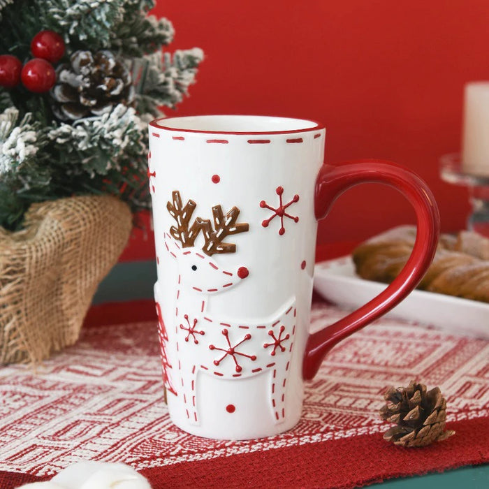 Nordic Christmas Ceramic Mug Santa Claus