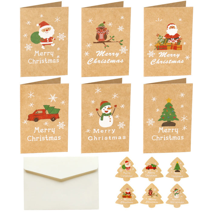 Kraft Paper Christmas Blessing Card Message Card Envelope Sticker