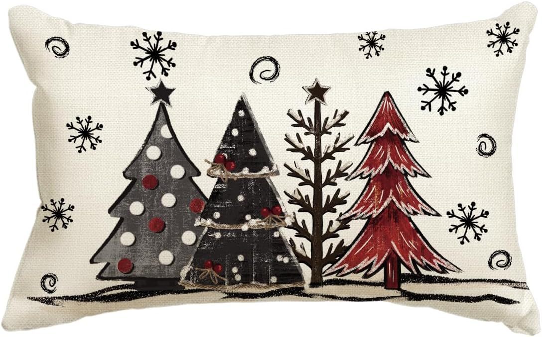 Christmas Simple Linen Pillow Cover Home Sofa Decoration