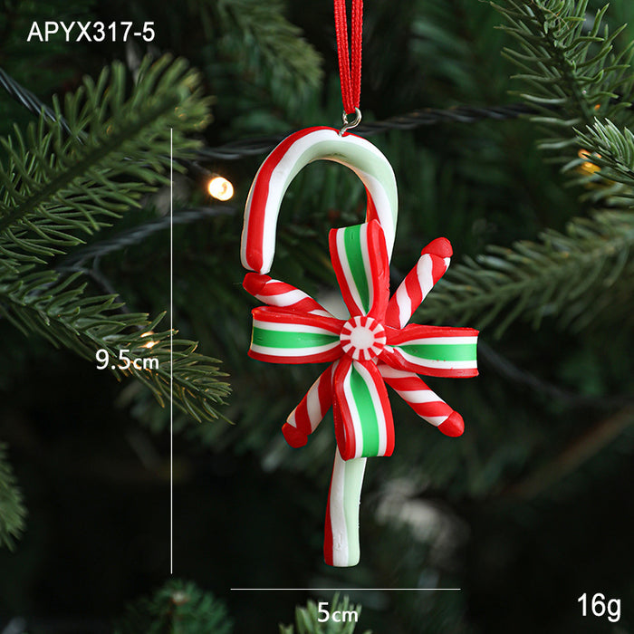 Polymer Clay Simulation Lollipop Hanging Pieces New Christmas Decoration Supplies