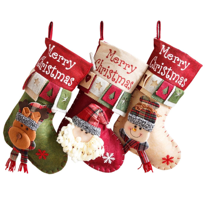 MerryChristmas Santa Snowman Three-dimensional Gift Bag