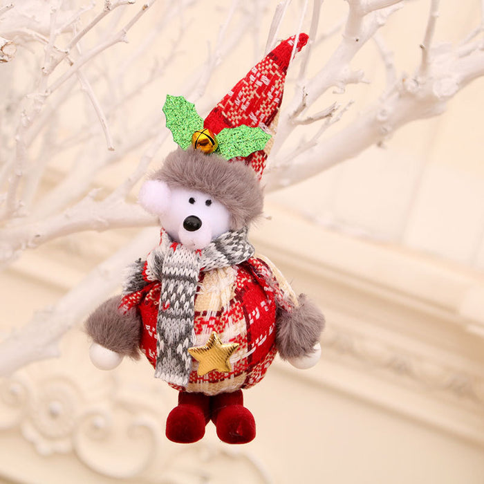 Christmas Small Pendant Decorative Foam Fabric Standing Doll