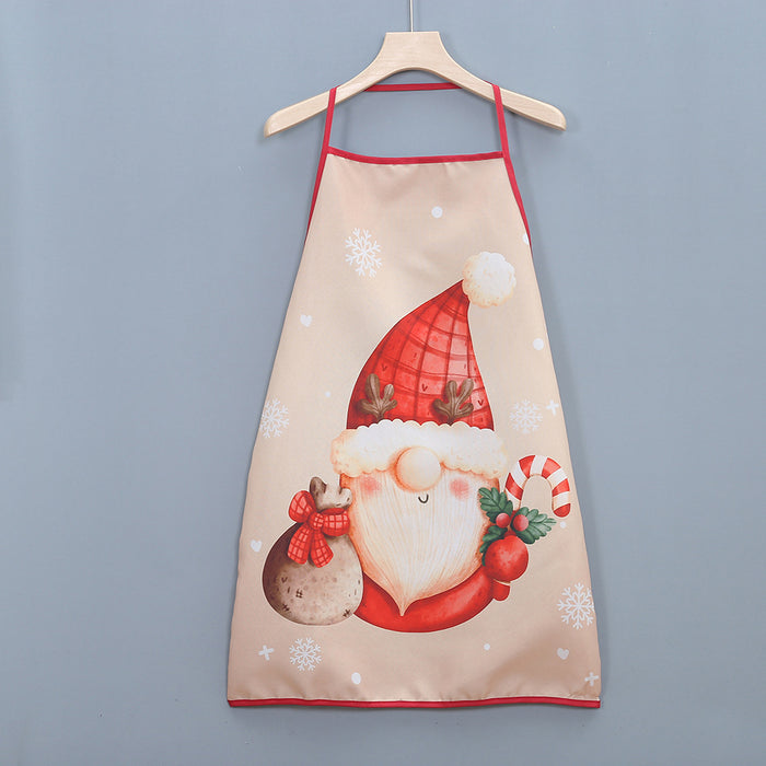 Fabric Craft Printing Old Man Christmas Apron Restaurant Bar Party Atmosphere Decorations