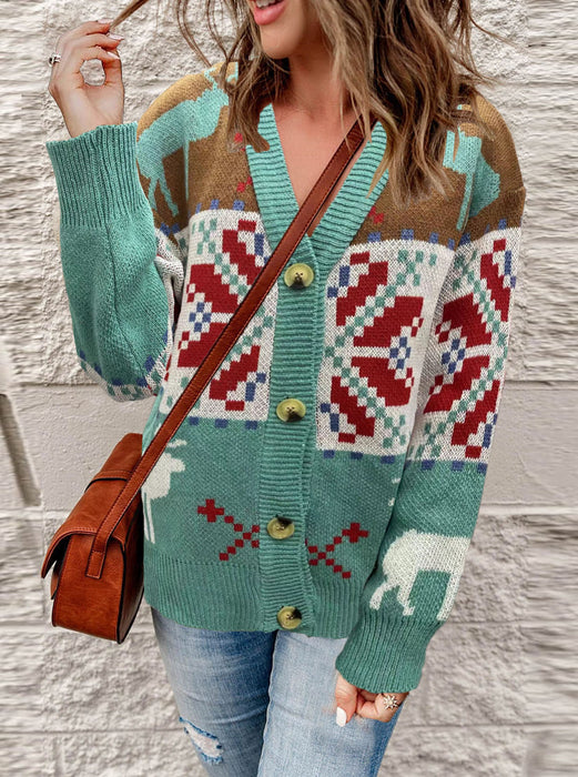 Knitted Cardigan Christmas Sweater Coat