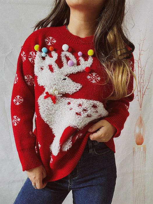 ElkChristmas Jumper Winter christmas Sweater  Knitted Christmas Sweater