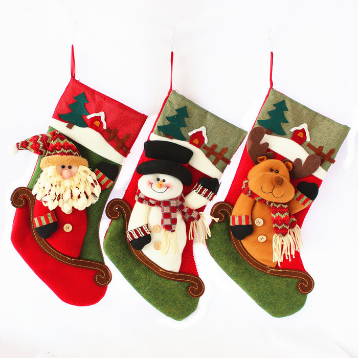 Christmas Socks Gift Bag Holiday Bag Tree Pendant Show Window Decorations 45cm