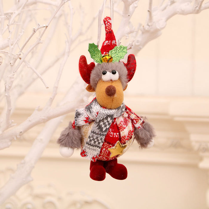 Christmas Small Pendant Decorative Foam Fabric Standing Doll