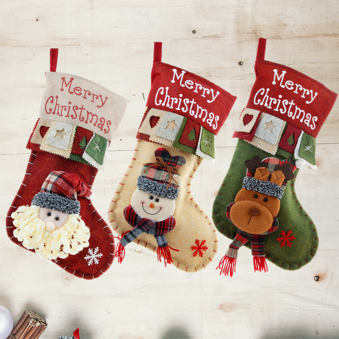 MerryChristmas Santa Snowman Three-dimensional Gift Bag