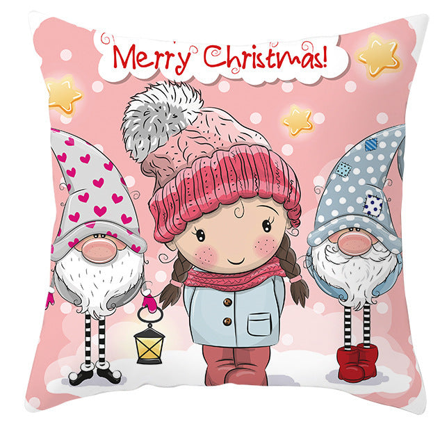 Christmas Pillow Cover Cute Peach Skin Fabric Cushion