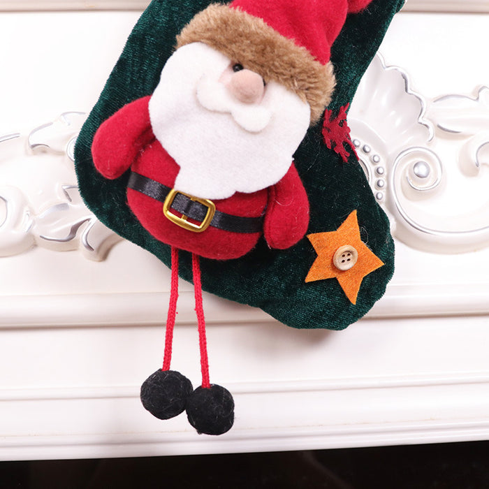 Christmas Stockings Gift Bag Flannel Small Size Hanging Decorations