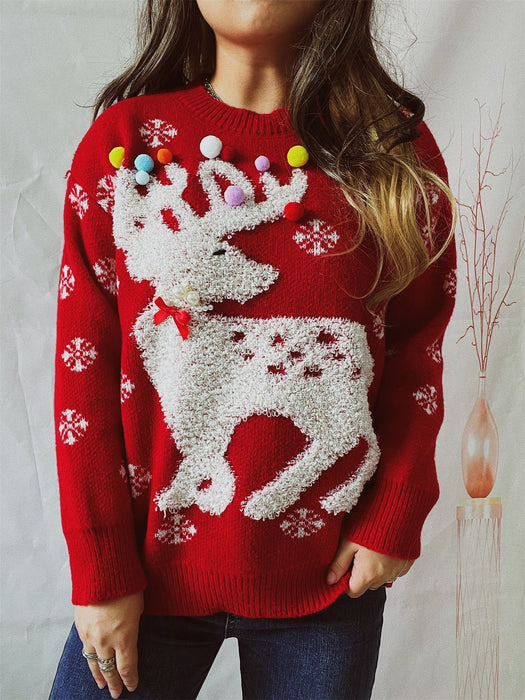 ElkChristmas Jumper Winter christmas Sweater  Knitted Christmas Sweater