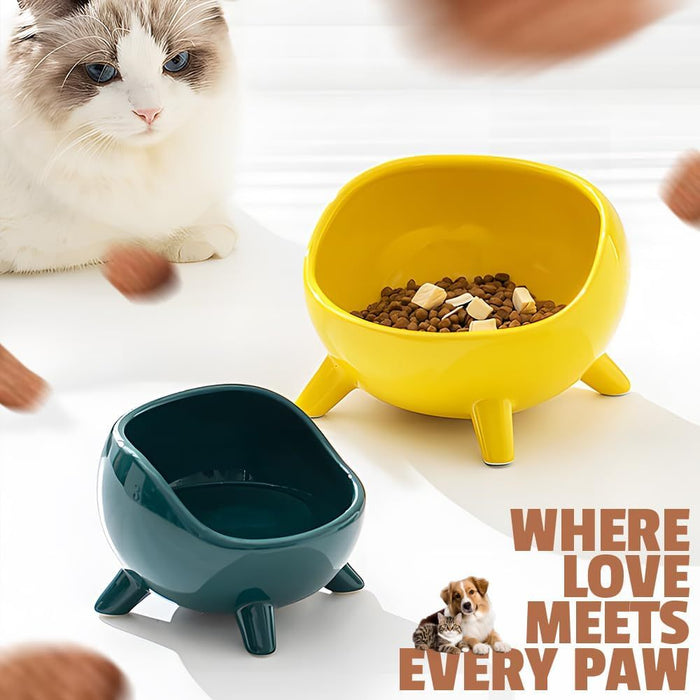 Cat Food Bowl For Cats And Small Dog  Four-Legs Ceramic Cat Food And Water Bowls