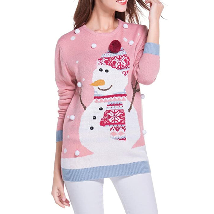 Winter Long Sleeve Loose Round Neck Pullover