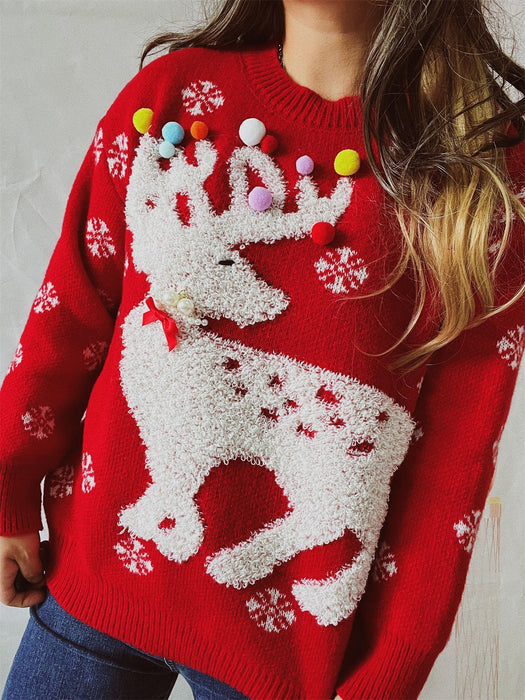 ElkChristmas Jumper Winter christmas Sweater  Knitted Christmas Sweater