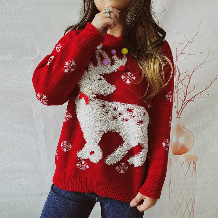 ElkChristmas Jumper Winter christmas Sweater  Knitted Christmas Sweater