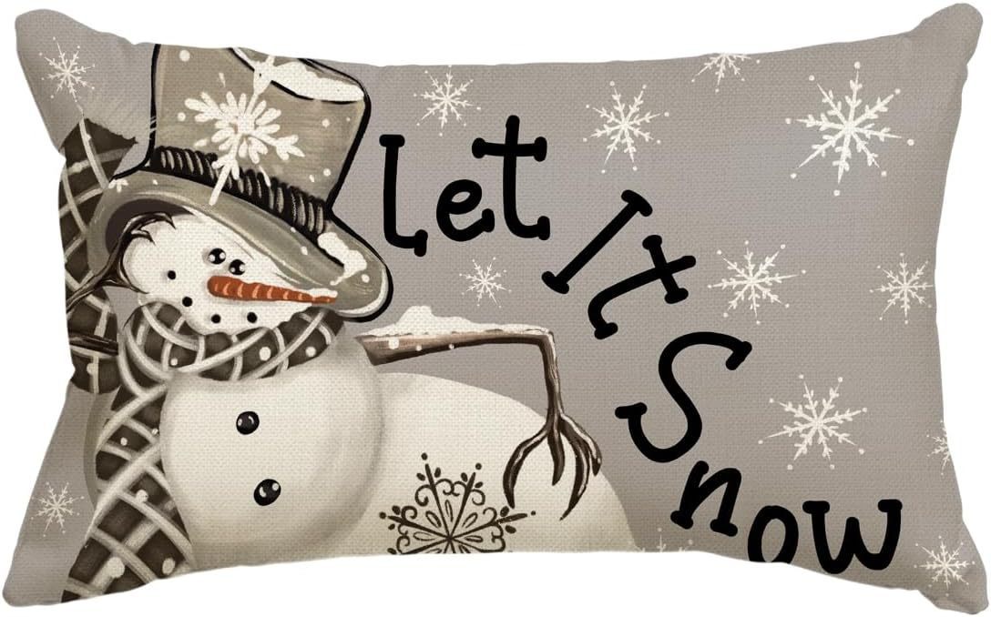 Christmas Simple Linen Pillow Cover Home Sofa Decoration