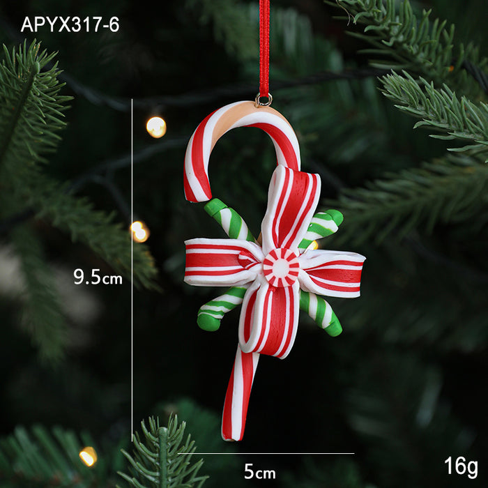 Polymer Clay Simulation Lollipop Hanging Pieces New Christmas Decoration Supplies