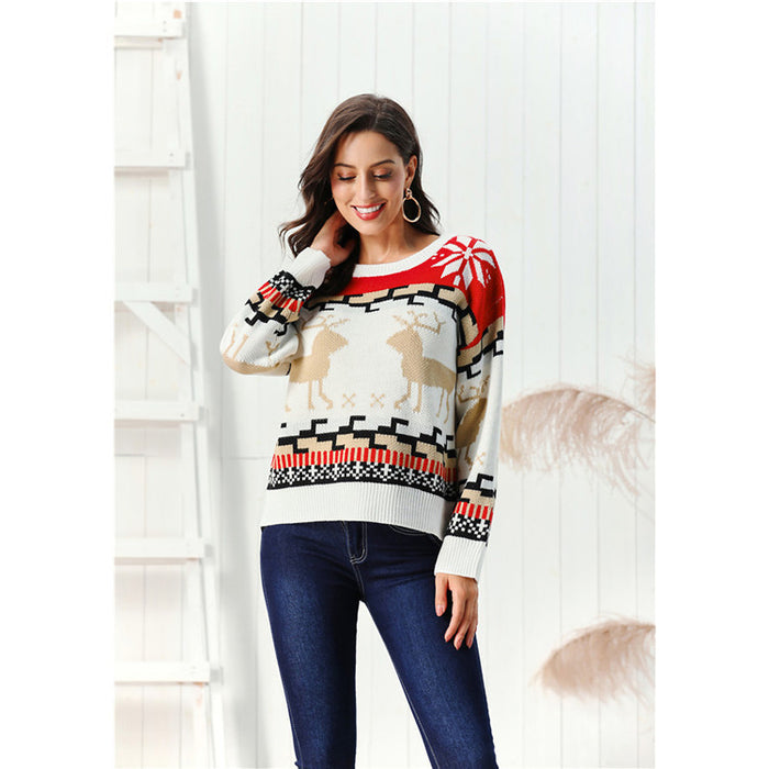 Women's Christmas Crew Neck Pullover Sweater