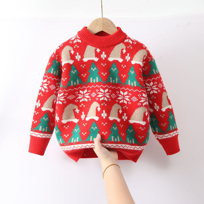 Christmas Tree Winter Crew Neck Bottoming Shirt